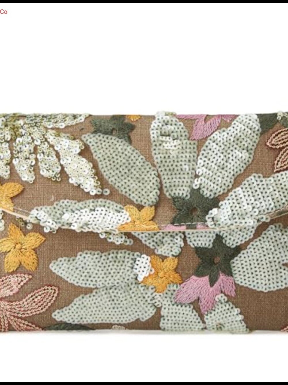 Floral Embroidery Sequin Beaded Evening Clutch Bag for Wedding Party